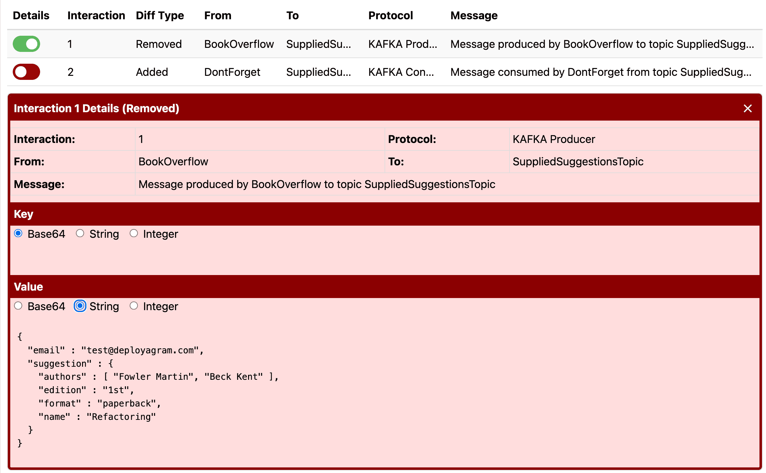 Detailed view showing the exact data behind a contract result